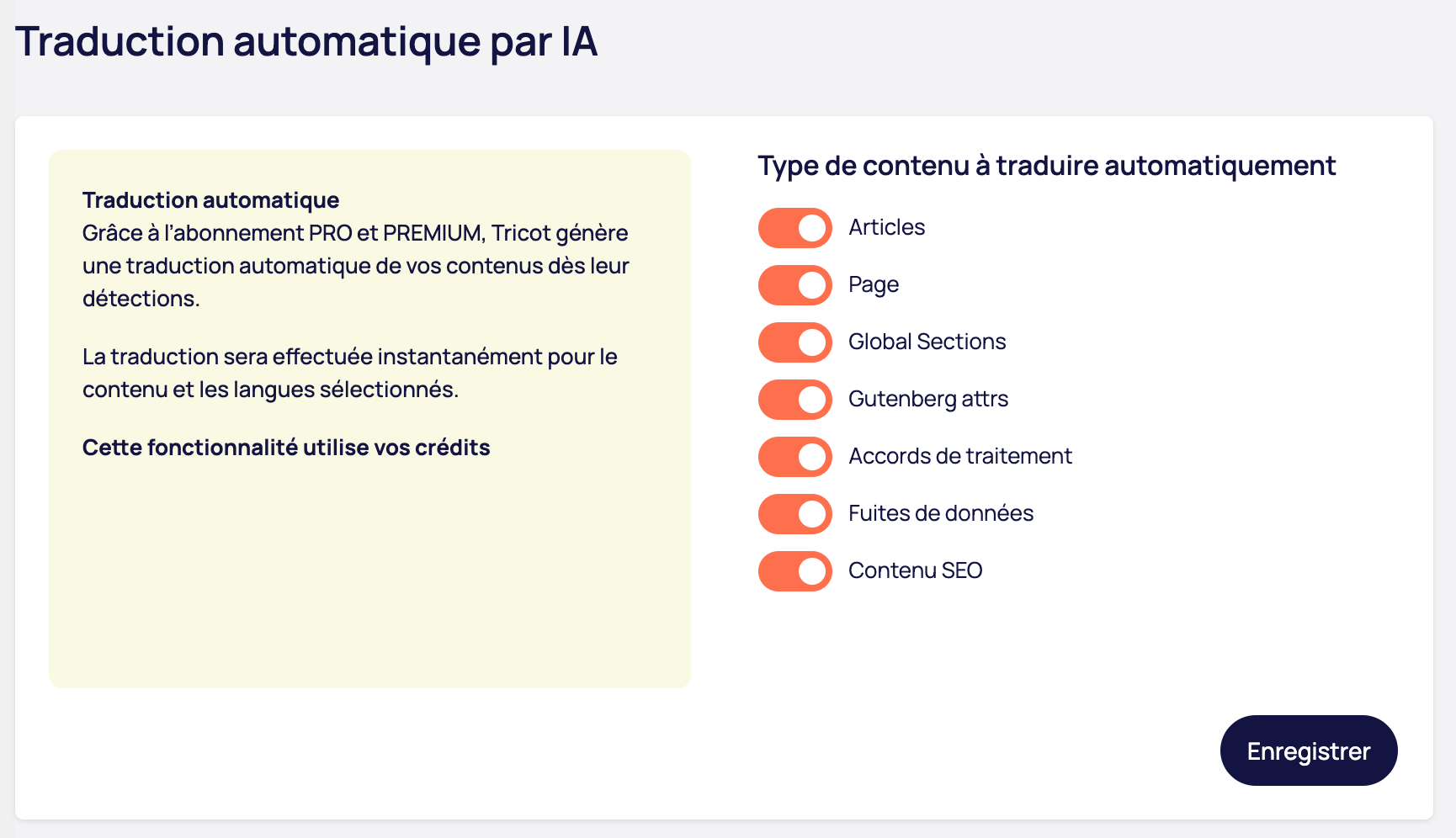 Interface de traduction automatique par IA
